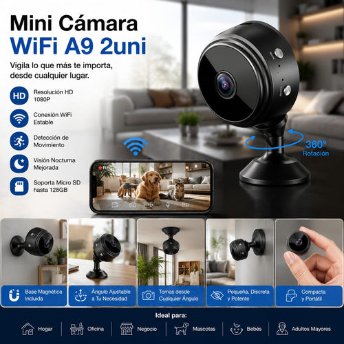 Mini Cámara WiFi A9 - Promocion de 2 unidades