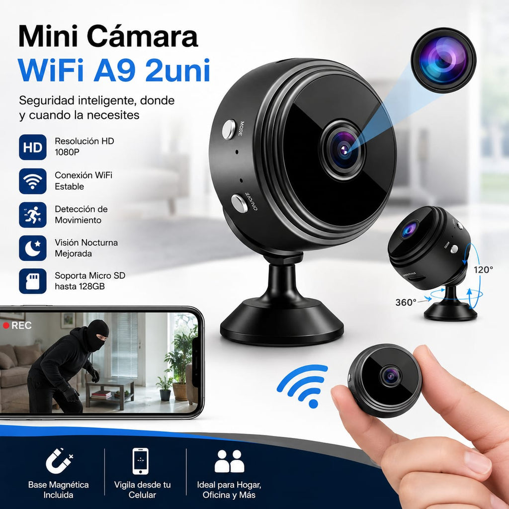 Mini Cámara WiFi A9 - Promocion de 2 unidades